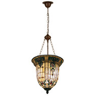 Clayre & Eef | Hanglamp Tiffany Beige, Bruin ø 41x126 cm E27/max 3x60W | 5LL-5307