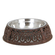 Clayre & Eef | Voerbak Hond Kat Bruin ø 27x8 cm / 800 ml | W40032