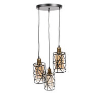 Clayre & Eef | Hanglamp Zwart ø 35x110 cm / E27/max 3x40W | 6LMP756