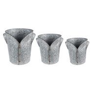 Clayre & Eef | Planthouder Grijs ø 25x28 / ø 21x24 / ø 17x20 cm | 6Y4873