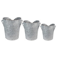 Clayre & Eef | Planthouder Grijs ø 25x28 / ø 21x24 / ø 17x20 cm | 6Y4873