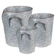Clayre & Eef | Planthouder Grijs ø 25x28 / ø 21x24 / ø 17x20 cm | 6Y4873