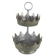 Clayre & Eef | Etagère 2 laags Groen ø 33x53 cm | 6Y4876