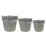 Clayre & Eef | Planthouder Groen ø 32x25 / ø 29x23 / ø 26x21 cm | 6Y4878