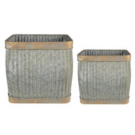 Clayre & Eef | Planthouder Groen 38x27x39 / 32x21x31 cm | 6Y4880