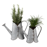 Clayre & Eef | Decoratie Gieter Grijs 40x16x29 / 32x14x24 cm | 6Y4885