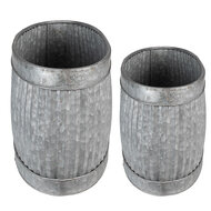 Clayre & Eef | Decoratie Zinken Teil Set van 2 Grijs 52x25x26 / 48x21x23 cm | 6Y4886