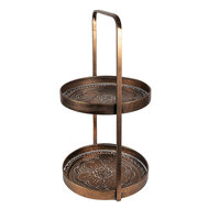 Clayre & Eef | Etagère 2 laags Koperkleurig 29x28x53 cm | 6Y4977