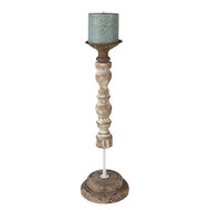 Clayre & Eef | Kandelaar Wit ø 17x51 cm | 6H2187
