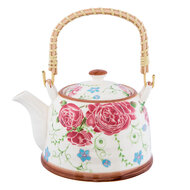 Clayre & Eef | Theepot met Filter Meerkleurig 18x14x12 cm / 700 ml | 6CETE0020
