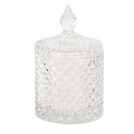 Clayre & Eef | Bonbonniere met deksel Transparant ø 8x13 cm | 6GL2839