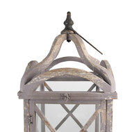 Clayre & Eef | Lantaarns Set van 2 Grijs 33x33x73 / 25x25x56 cm | 50742