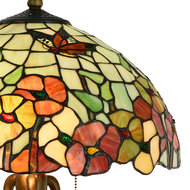 Clayre &amp; Eef   | Tiffany Tafellamp Beige, Rood &oslash; 40x63 cm E27/max 2x60W | 5LL-5981