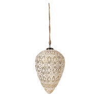 Clayre & Eef | Kerstbal Wit ø 17x26 cm | 6GL4362L