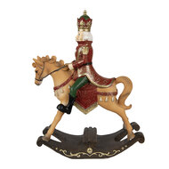 Clayre & Eef | Decoratie Hobbelpaard Bruin, Rood 22x9x29 cm | 6PR3910