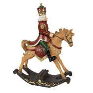 Clayre & Eef | Decoratie Hobbelpaard Bruin, Rood 22x9x29 cm | 6PR3910