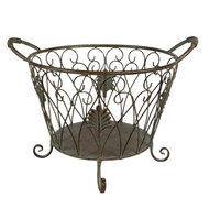Clayre & Eef | Opbergmanden Set van 2 Groen, Bruin 41x33x29 / 35x28x24 cm | 6Y4844