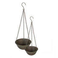 Clayre & Eef | Planthouder Groen, Bruin ø 25x12/62 / ø 19x9/53 cm | 6Y4845