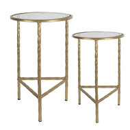 Clayre & Eef | Bijzettafel Set van 2 Goudkleurig ø 35x55 / ø 30x45 cm | 6Y5244
