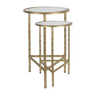 Clayre & Eef | Bijzettafel Set van 2 Goudkleurig ø 35x55 / ø 30x45 cm | 6Y5244