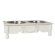 Clayre & Eef | Voerbak Hond Kat Beige 41x22x12 cm / 2x500 ml | 6H0769