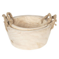 Clayre & Eef | Opbergmanden set van 2 Beige ø 36x16 cm / ø 29x13 cm | 6H1757