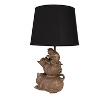 Clayre & Eef | Tafellamp Goudkleurig, Zwart ø 25x43 cm E27/max 1x60W | 6LMC0077