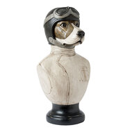 Clayre & Eef | Decoratie Buste hond Wit 24x26x51 cm | 6PR1161