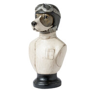 Clayre & Eef | Decoratie Buste hond Wit 24x26x51 cm | 6PR1161