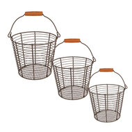 Clayre & Eef | Bruin ø 21x16 / ø 18x14 / ø 15x13 cm | 6Y5258