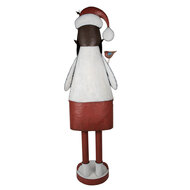 Clayre & Eef | Kerstdecoratie Beeld Kerstman Wit, Rood 70x30x206 cm | 5Y1177