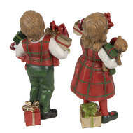Clayre & Eef | Decoratie Kinderen Rood, Groen 7x6x13 / 7x5x13 cm (2) | 6PR3920