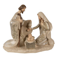 Clayre & Eef | Kerstdecoratie Beeld Kerstgroep Beige 27x13x23 cm | 6PR3930