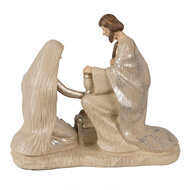 Clayre & Eef | Kerstdecoratie Beeld Kerstgroep Beige 27x13x23 cm | 6PR3930