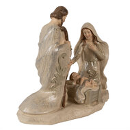 Clayre & Eef | Kerstdecoratie Beeld Kerstgroep Beige 27x13x23 cm | 6PR3930