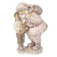 Clayre & Eef | Kerstdecoratie Kerstman Roze 13x11x18 cm | 6PR3932