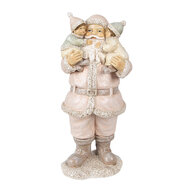 Clayre & Eef | Kerstdecoratie Kerstman Roze 10x8x21 cm | 6PR3933