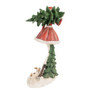 Clayre & Eef | Decoratie Beeld Meisje Rood Groen 25x17x43 cm | 6PR3942