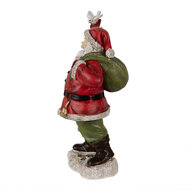 Clayre & Eef | Kerstdecoratie Beeld Kerstman Rood 13x10x23 cm | 6PR3948