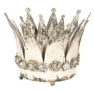 Clayre & Eef | Decoratie kroon / Waxinelichthouder Set van 2 Wit ø 33x24 / ø 27x20 cm | 6Y2955
