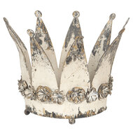 Clayre & Eef | Decoratie kroon / Waxinelichthouder Set van 2 Wit ø 33x24 / ø 27x20 cm | 6Y2955