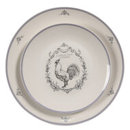 Clayre & Eef | Servies Dinerbord Wit Grijs ø 20x2 cm | DFRDP