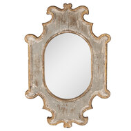 Clayre & Eef | Wandspiegel Beige Grijs Goudkleurig 51x3x75 cm | 52S292