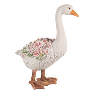Clayre & Eef | Decoratie Beeld Gans Wit Roze 37x22x45 cm | 6PR4896