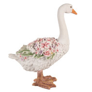 Clayre & Eef | Decoratie Beeld Gans Wit Roze 37x22x45 cm | 6PR4896