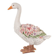 Clayre & Eef | Decoratie Beeld Gans Wit Roze 37x22x45 cm | 6PR4896