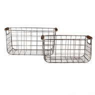 Clayre & Eef | Manden (2) Grijs Bruin 37x23x18 / 31x20x16 cm | 6Y5400