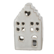 Clayre &amp; Eef   | Theelichthouder Kerst Huisje Beige 7x6x11 cm | 6CE1588S