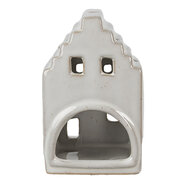 Clayre &amp; Eef   | Theelichthouder Kerst Huisje Beige 7x6x11 cm | 6CE1588S