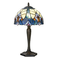 Clayre &amp; Eef   | Tiffany Tafellamp Blauw &oslash; 25x40 cm E14/max 1x40W | 5LL-6306